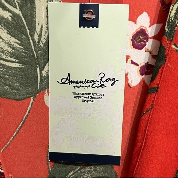 American Rag Tropical Print Tie Front Crop Top XS - Picture 9 of 13